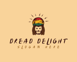 Dreadlocks - Rastafari Reggae Lion logo design