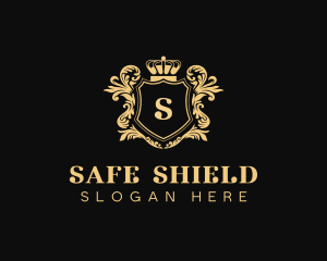 Crown Wreath Shield logo design