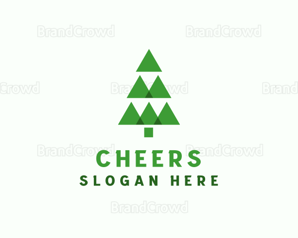 Geometric Christmas Tree Logo