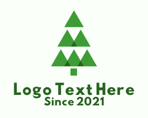 Pine - Geometric Christmas Tree logo design