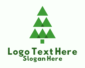 Geometric Christmas Tree  Logo