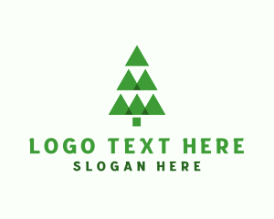 Christmas Tree - Geometric Christmas Tree logo design