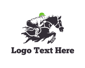 Horse Racing - Equestrian Jockey Racing logo design