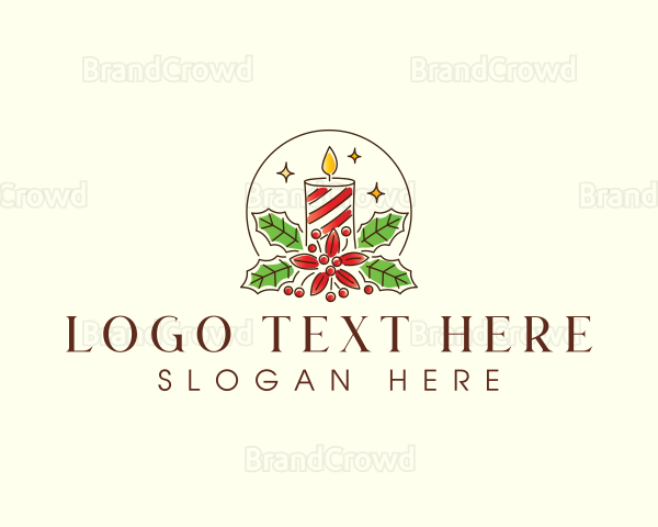 Holiday Christmas Candle Logo