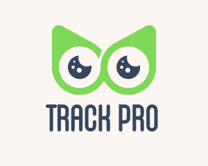 Tracker - Owl Location Pin logo design