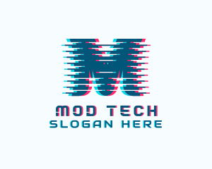 Digital Tech Letter M logo design