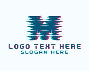 Static Motion - Digital Tech Letter M logo design