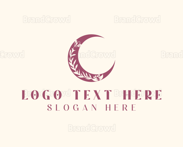 Boho Floral Crescent Logo