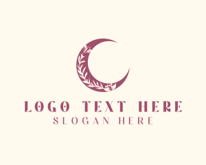 Bohemian - Boho Floral Crescent logo design