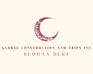 Boho Floral Crescent Logo