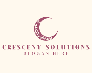 Boho Floral Crescent logo design