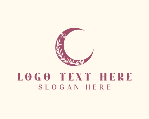 Crescent - Boho Floral Crescent logo design