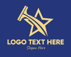 Squilgee - Gold Star Squeegee logo design