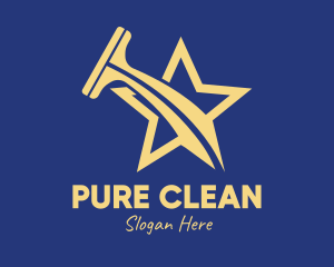 Gold Star Squeegee  logo design