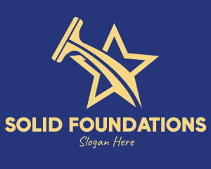 Squeegee - Gold Star Squeegee logo design