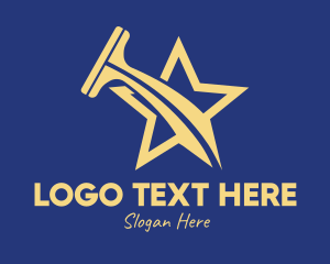 Squeegee - Gold Star Squeegee logo design