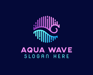 Audio Ocean Wave logo design