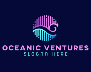 Audio Ocean Wave logo design