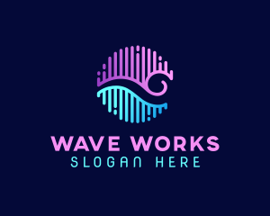 Audio Ocean Wave logo design