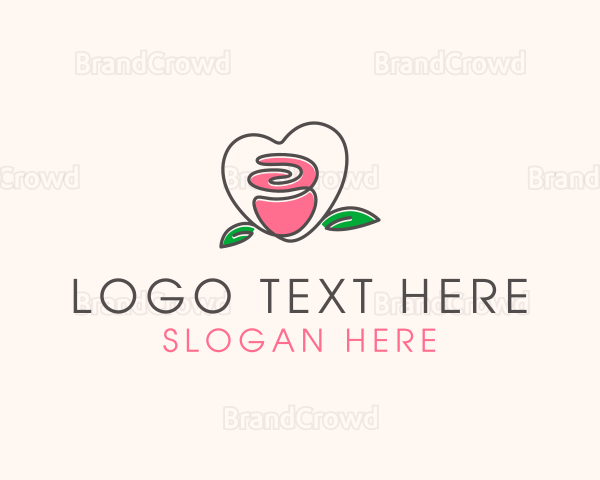 Floral Rose Heart Logo