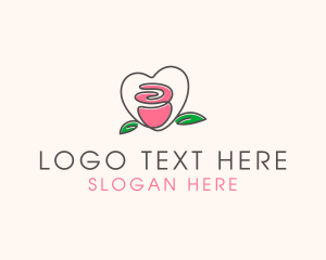 Floral Rose Heart Logo