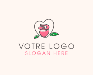 Floral Rose Heart Logo