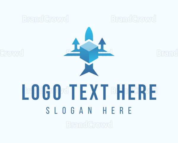 Airplane Package Logistics Logo