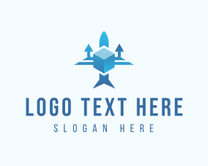 Gradient - Airplane Package Logistics logo design