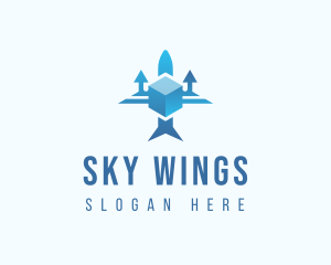 Airplane Package Logistics logo design