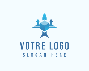Wing - Airplane Package Logistics logo design