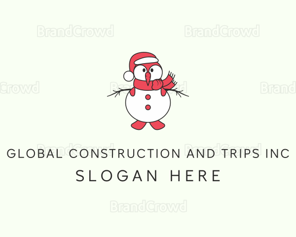 Christmas Penguin Snowman Logo