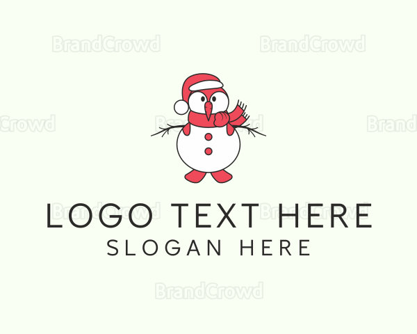 Christmas Penguin Snowman Logo