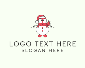Hat - Christmas Penguin Snowman logo design