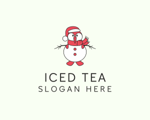 Christmas Penguin Snowman logo design