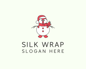 Christmas Penguin Snowman logo design