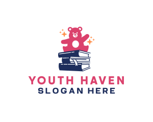 Youth - Bear Book Library logo design