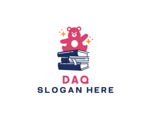 Kids - Bear Book Library logo design