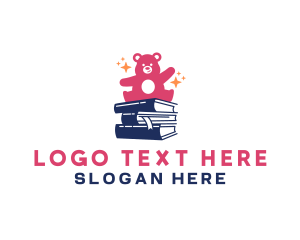 Book - Bear Book Library logo design