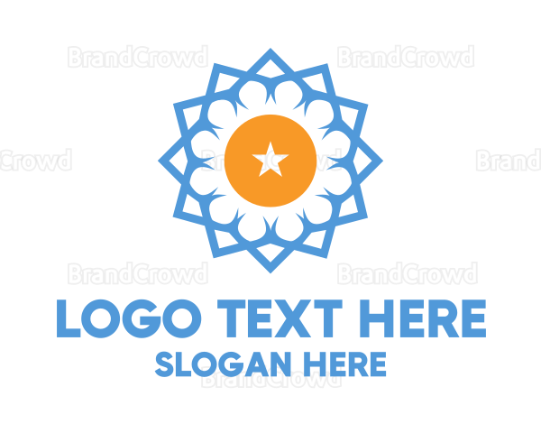 Blue Star Flower Logo