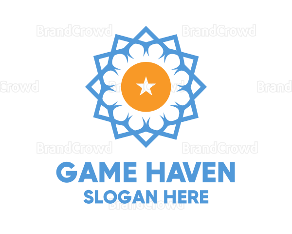 Blue Star Flower Logo
