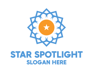 Blue Star Flower logo design