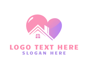 Real Estate - House Heart  Property logo design