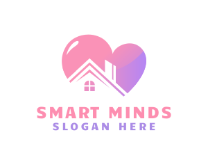 Social Welfare - House Heart  Property logo design