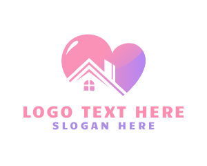 Love - House Heart  Property logo design