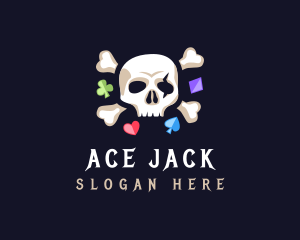 Blackjack - Skull Gaming Gambling logo design