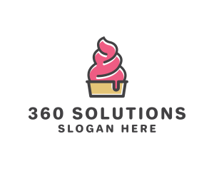 Strawberry Yogurt Dessert logo design