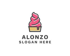 Strawberry Yogurt Dessert logo design