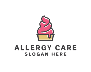 Strawberry Yogurt Dessert logo design