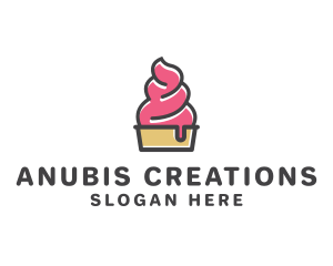 Strawberry Yogurt Dessert logo design