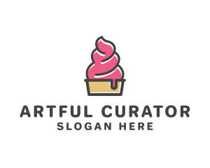 Strawberry Yogurt Dessert logo design